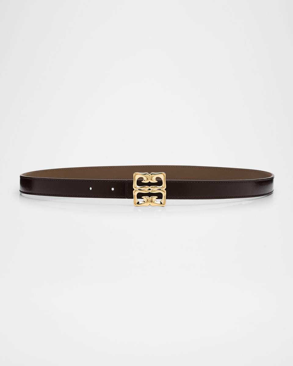 4G Buckle Skinny Leather Belt